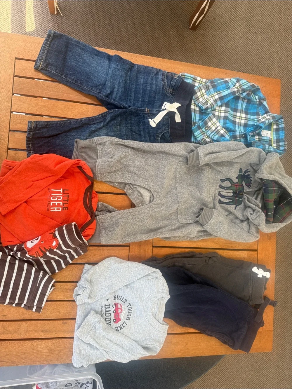 Grey Hooded Romper with Moose Graphic - Kids Shirt & Top